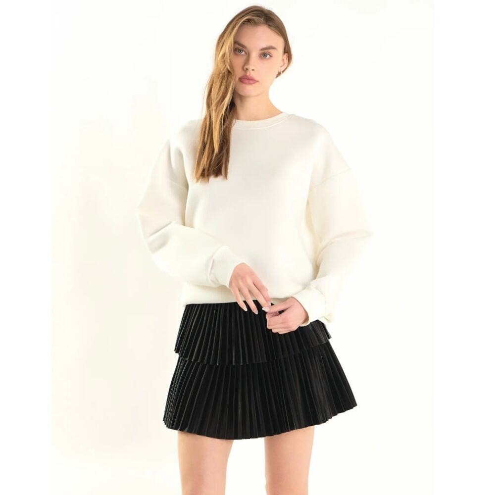 ENDLESS ROSE Shiny Pu Pleated Mini Skirt size M